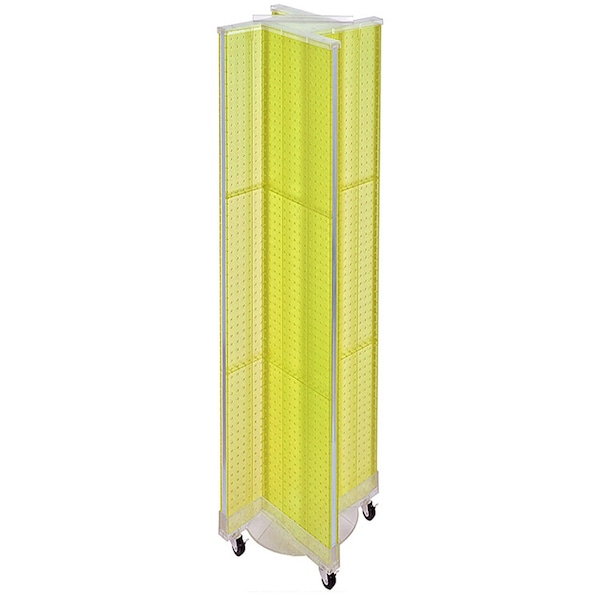 Pinwheel Pegboard Floor Display on Wheeled Base.